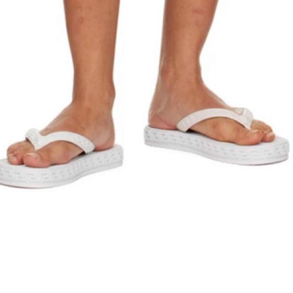 Versace Off-White Greca Flip Flops